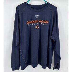 NFL Equipment Chicago Bears Long Sleeve Performance Shirt Mens Navy Blue Graphic